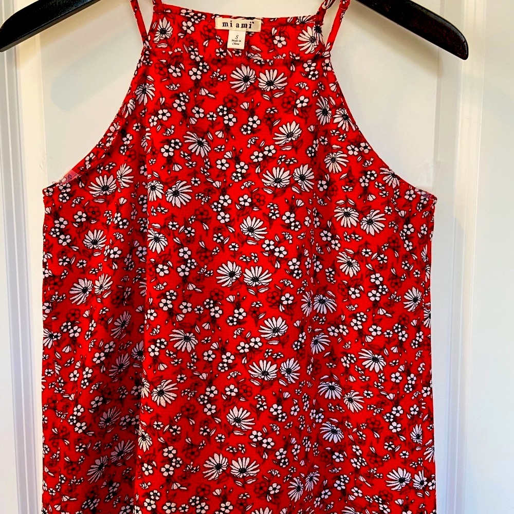High-neck floral tank-EUC